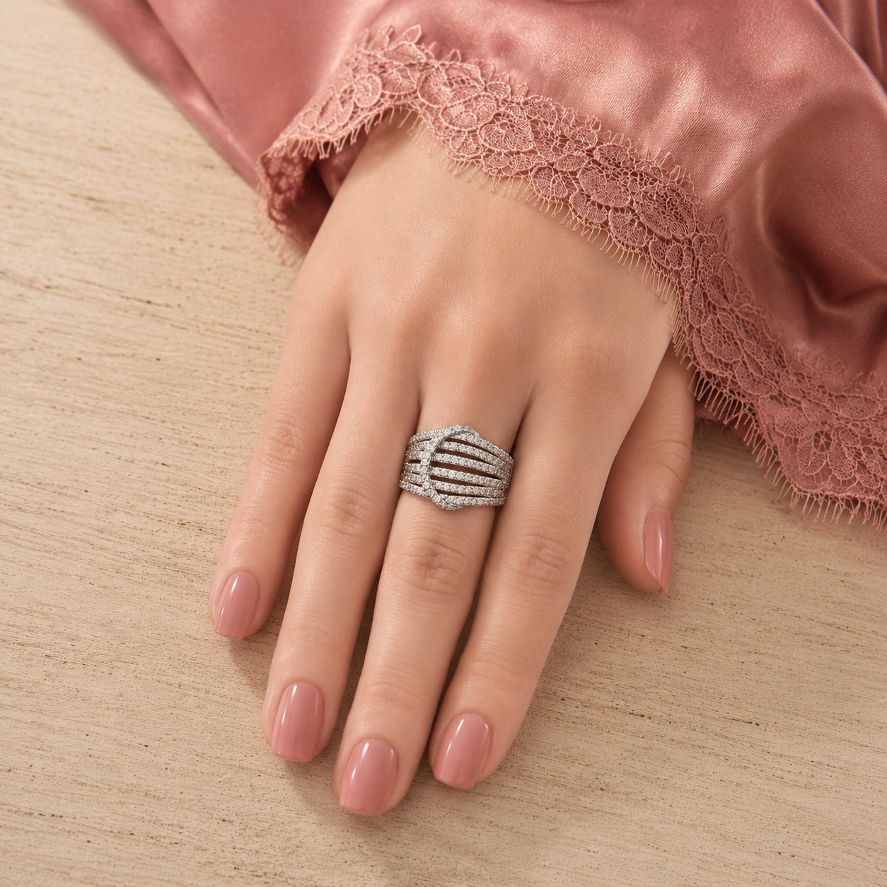Aurora Veil Multi-Band Ring