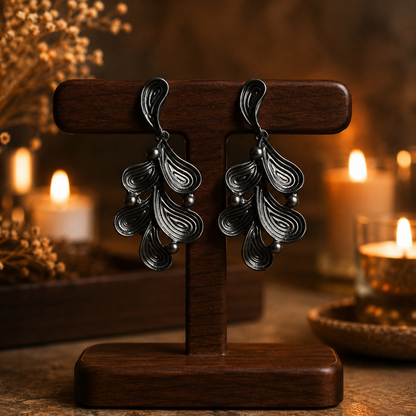 Abstract Swirl Drop Earrings – Signature Statement Collection (4 Colour Variants)