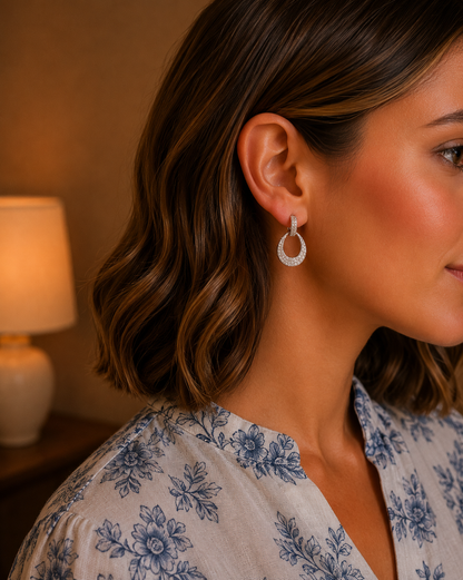 Halo Teardrop Hoop Earrings