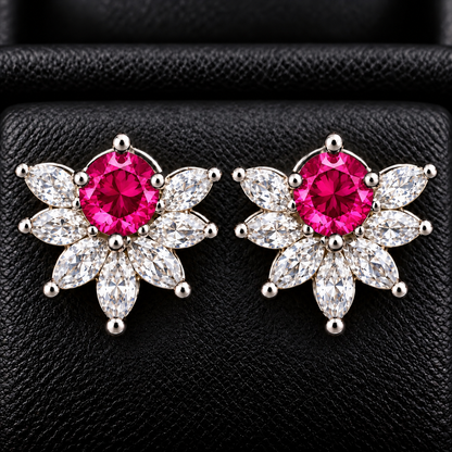 Trillium Gem Petal Studs- 5 colours
