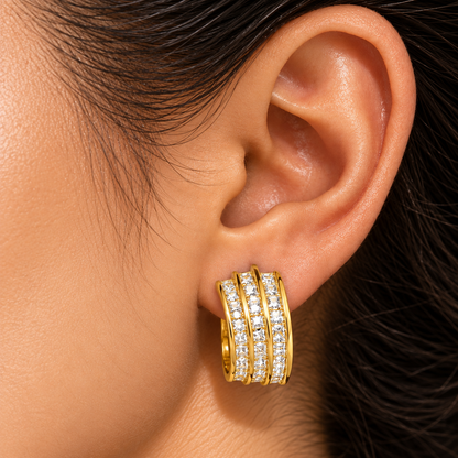 Gilded Trio Arc Hoops