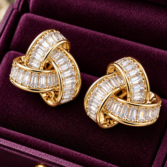 Interlock Arc Studs available in Gold and Silver