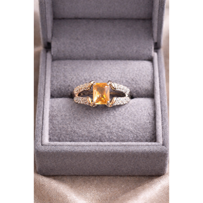 Silver Champaign ring in a box