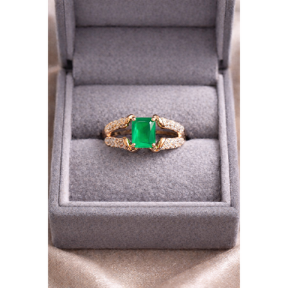 Radiant Square-Cut Adjustable Ring – Gold & Silver Variants