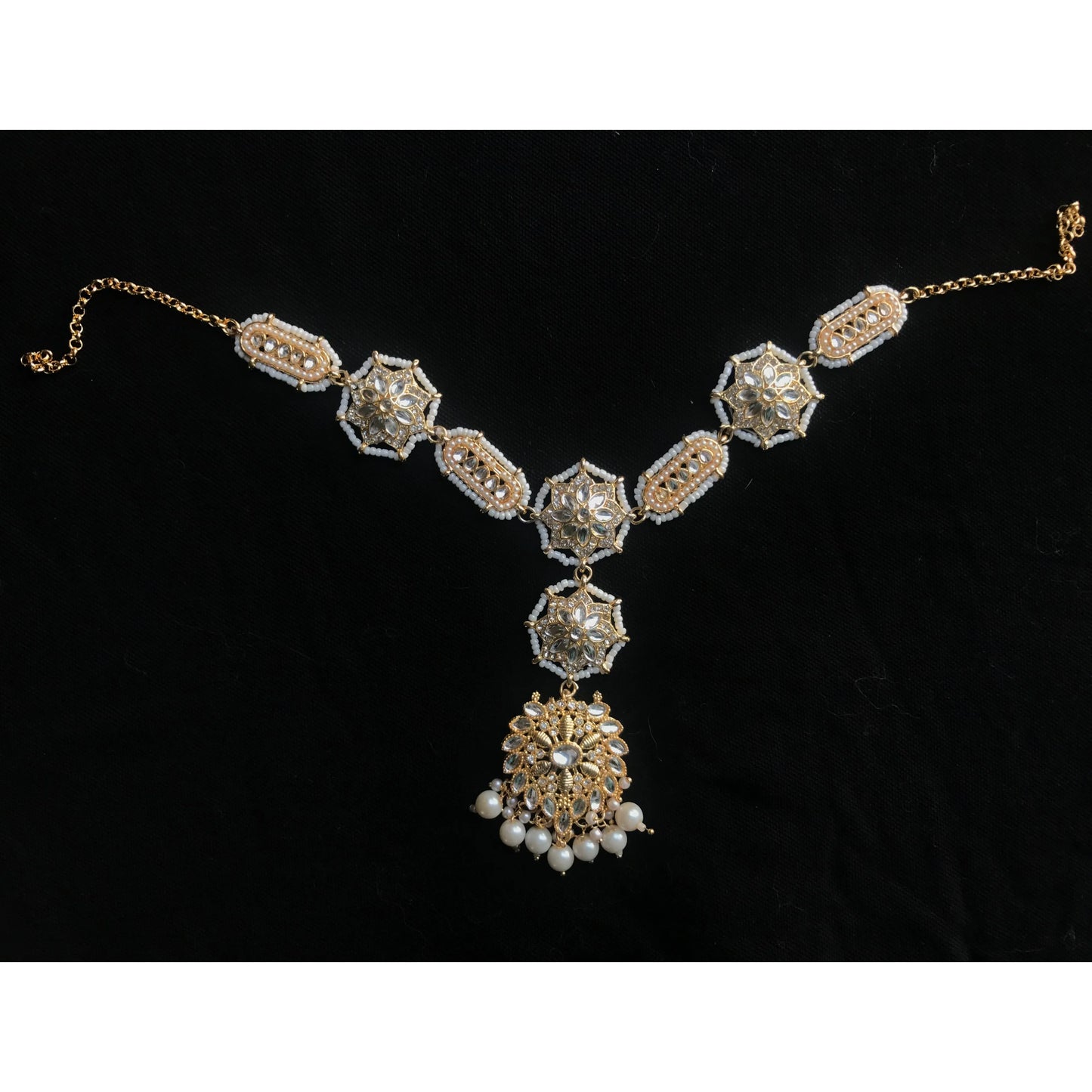 Luxury Matha Pati with Kundan & Pearl Detailing – Gold-Tone Finish