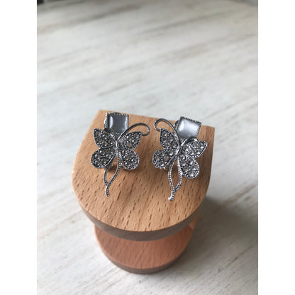 Silver Butterfly Bliss Earrings | Sparkle Fly Jewelry