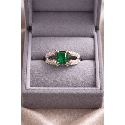 Radiant Square-Cut Adjustable Ring – Gold & Silver Variants