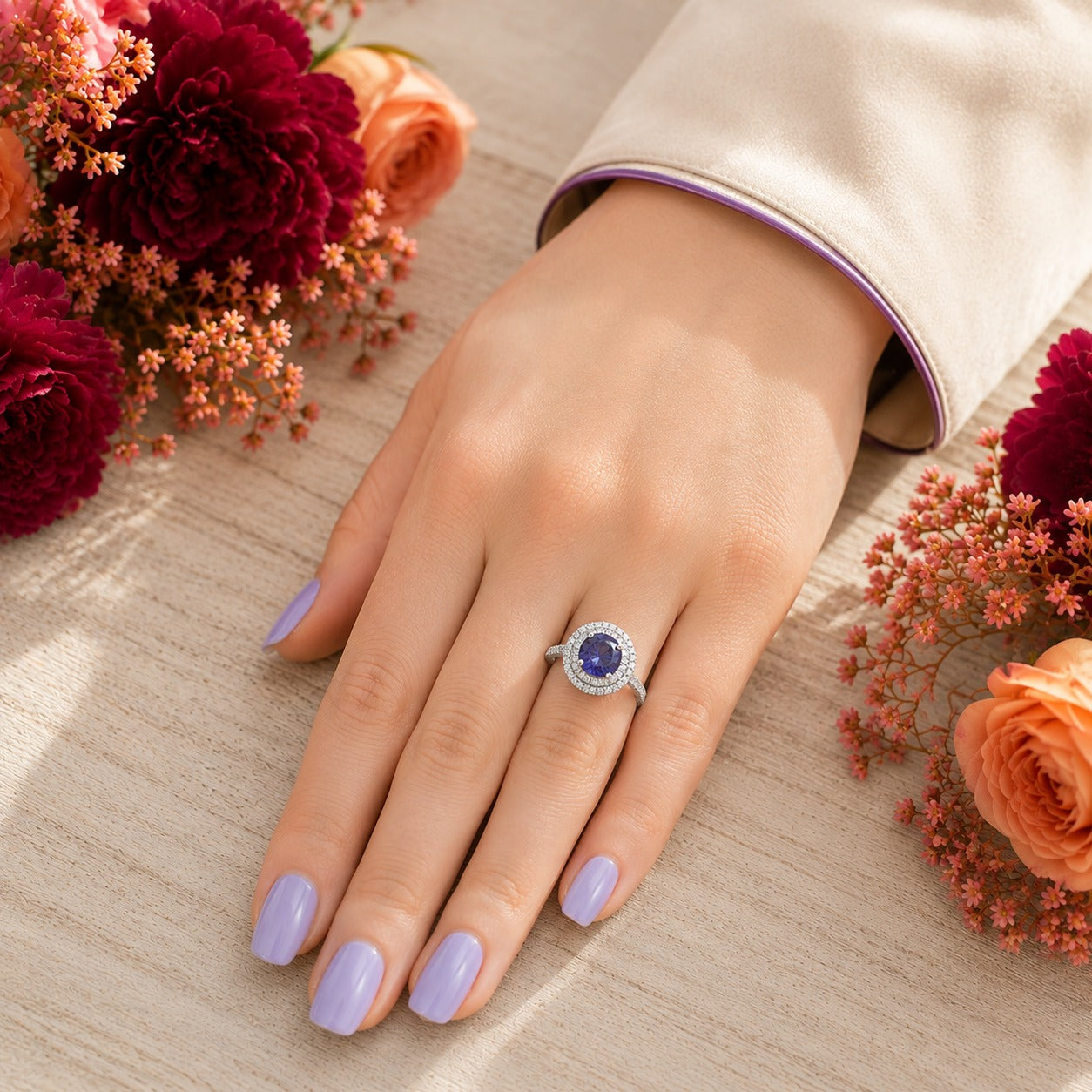 Halo Crown Statement Ring – Crystal & Sapphire Variants