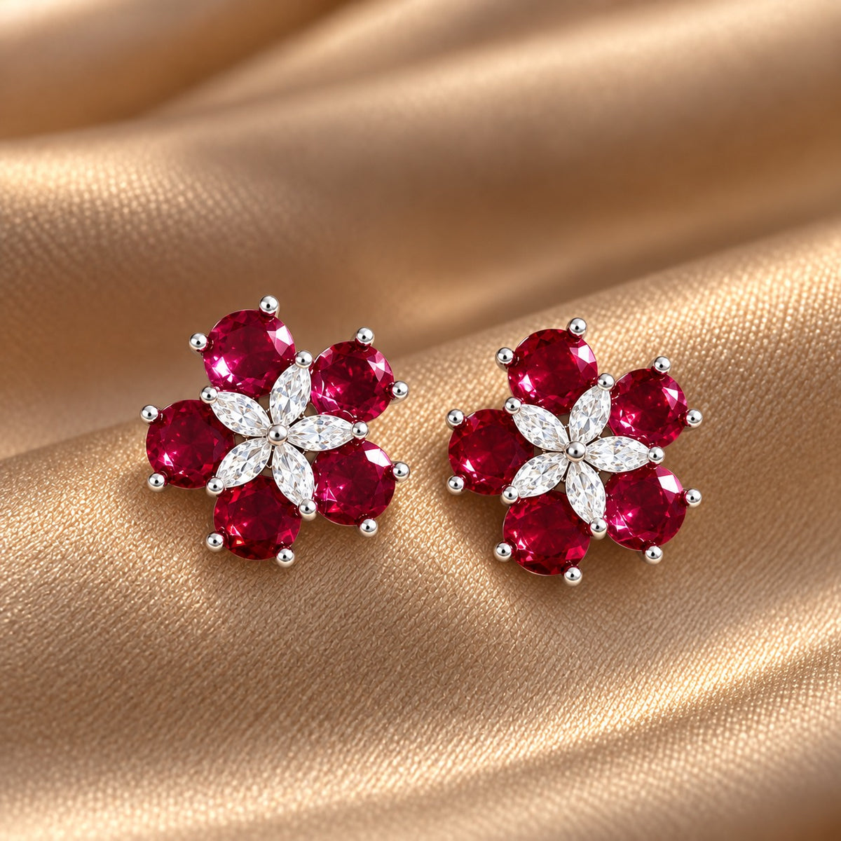 Fivefold Bloom Studs- 7 Colours