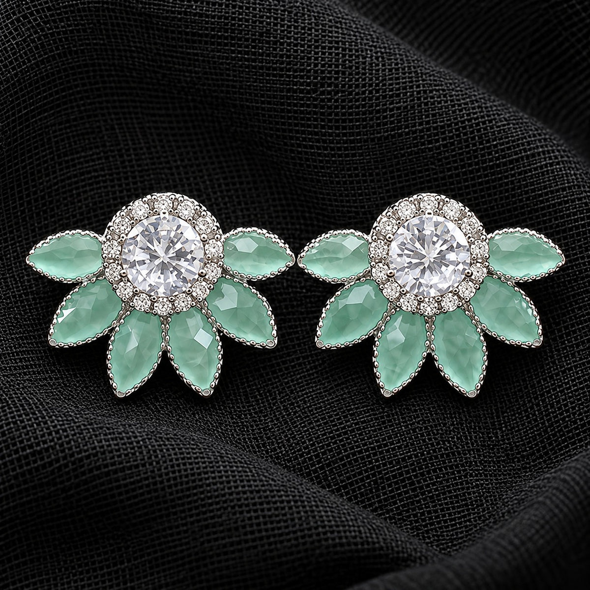 Mint Petal Luxe Studs