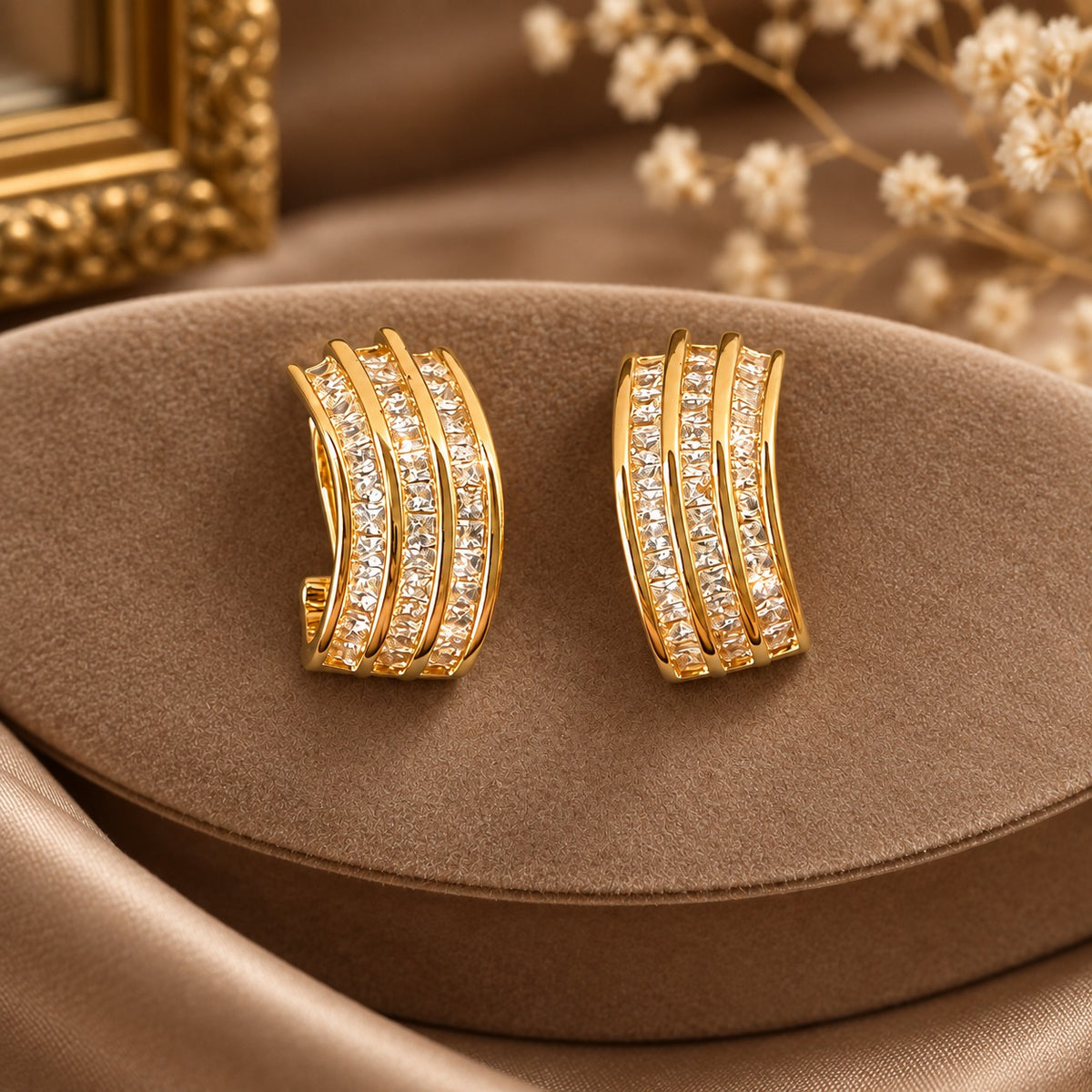Gilded Trio Arc Hoops