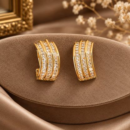 Gilded Trio Arc Hoops