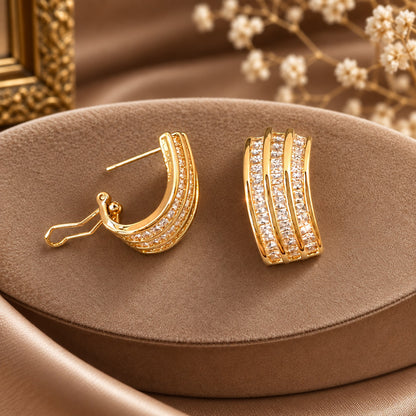Gilded Trio Arc Hoops