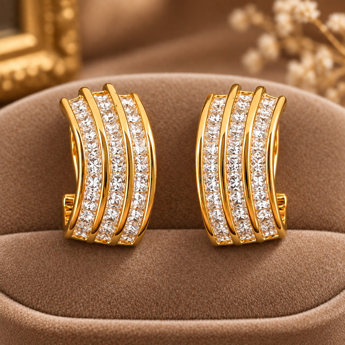 Gilded Trio Arc Hoops