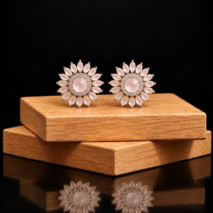 Rosette Crown Stud Earrings- 2 Colours
