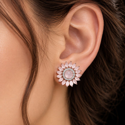 Rosette Crown Stud Earrings- 2 Colours