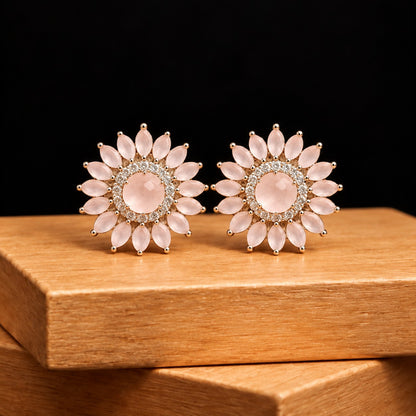 Rosette Crown Stud Earrings- 2 Colours