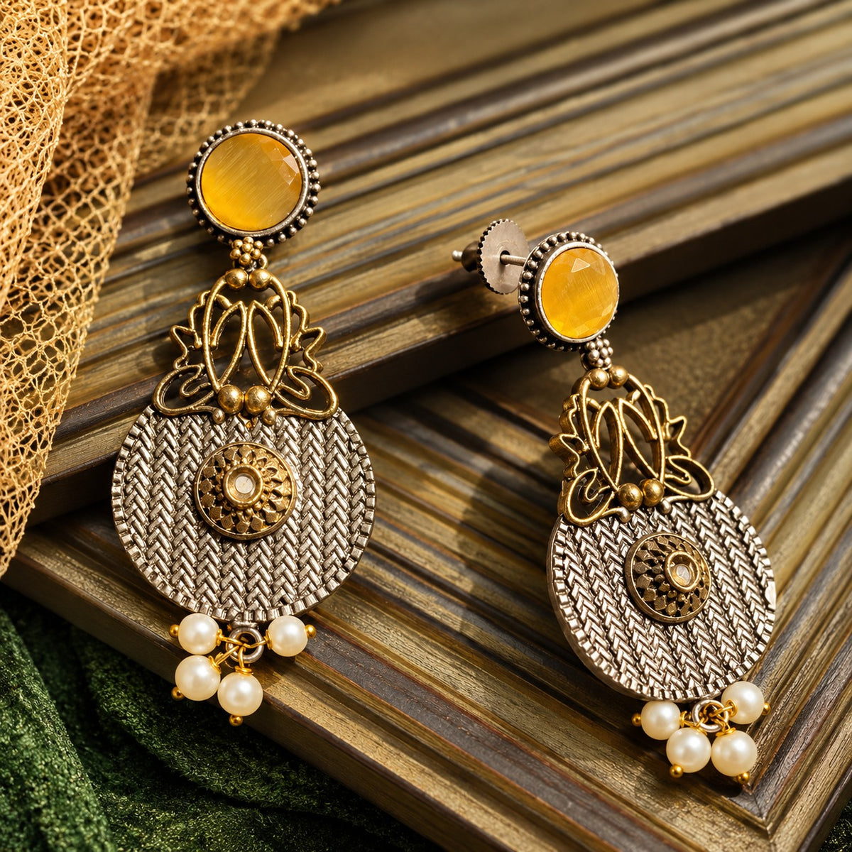 The Loom & Lotus Earrings-  2 Colours