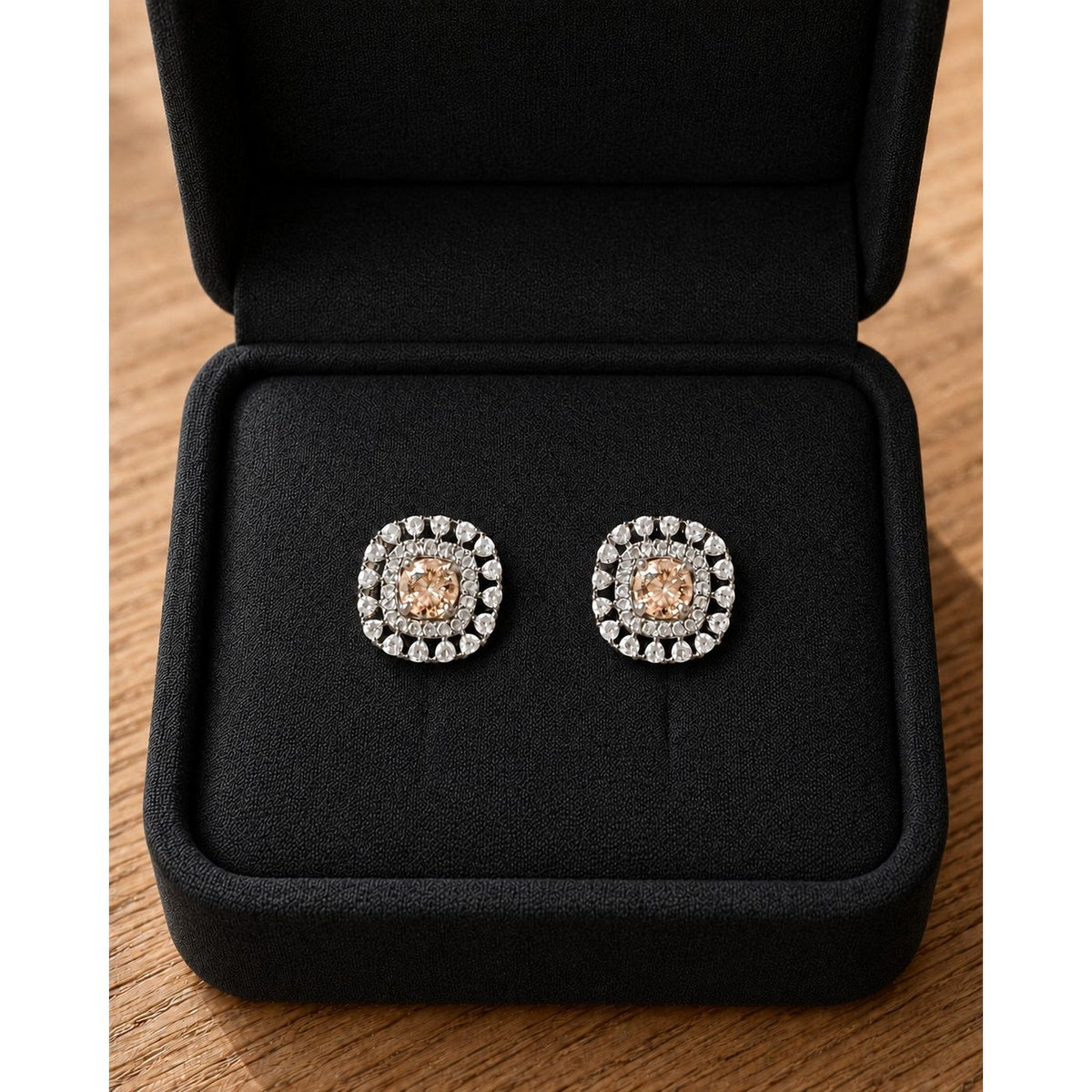 Regent Cushion Zircon Studs - 6 Colours