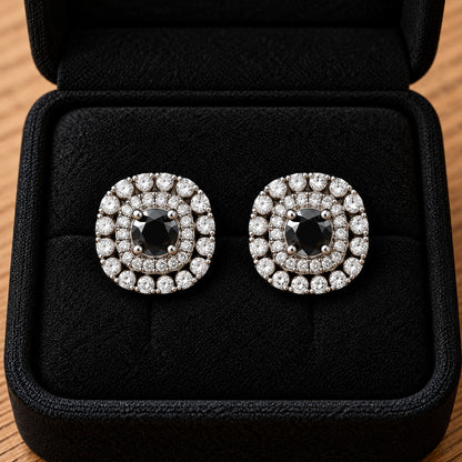 Regent Cushion Zircon Studs - 6 Colours