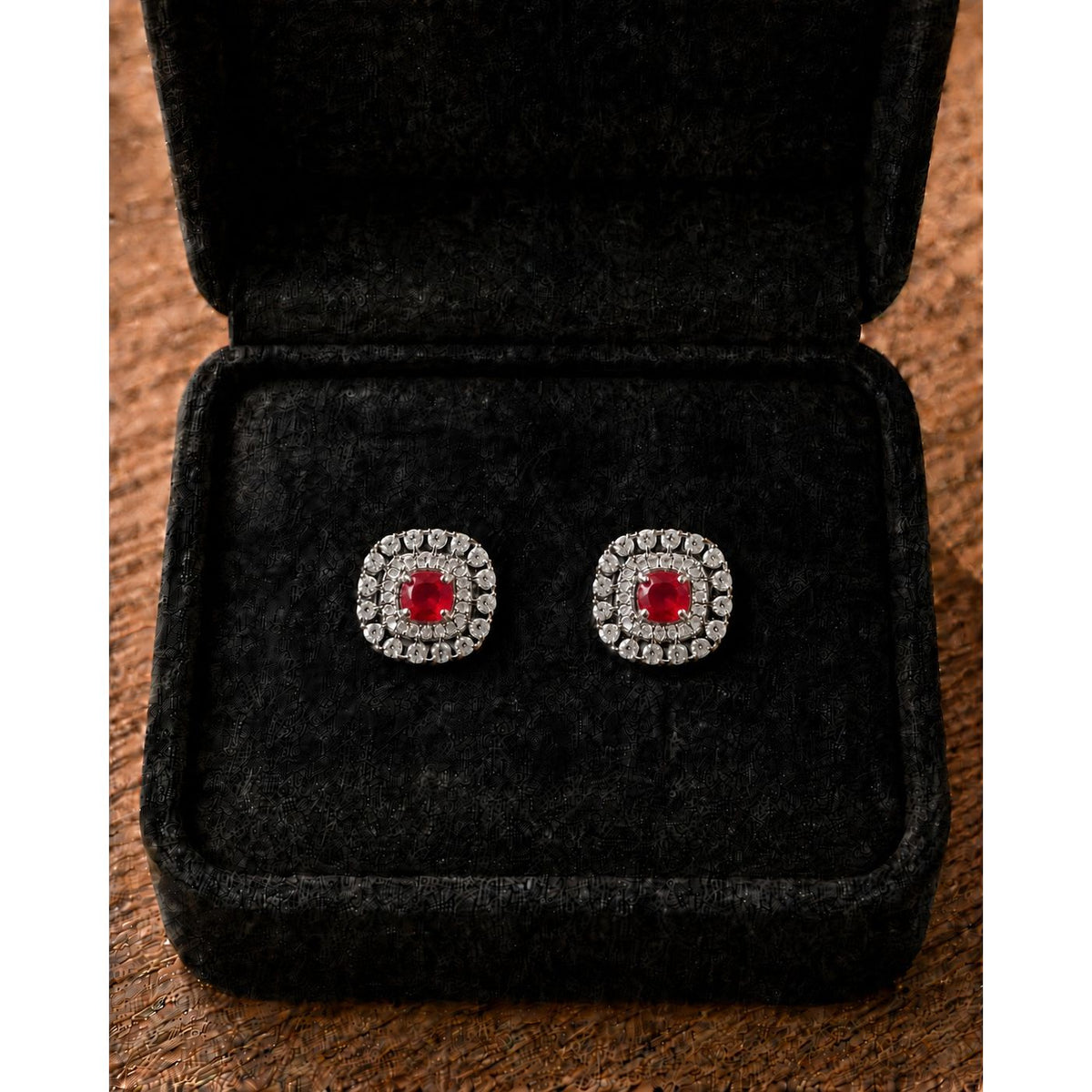 Regent Cushion Zircon Studs - 6 Colours