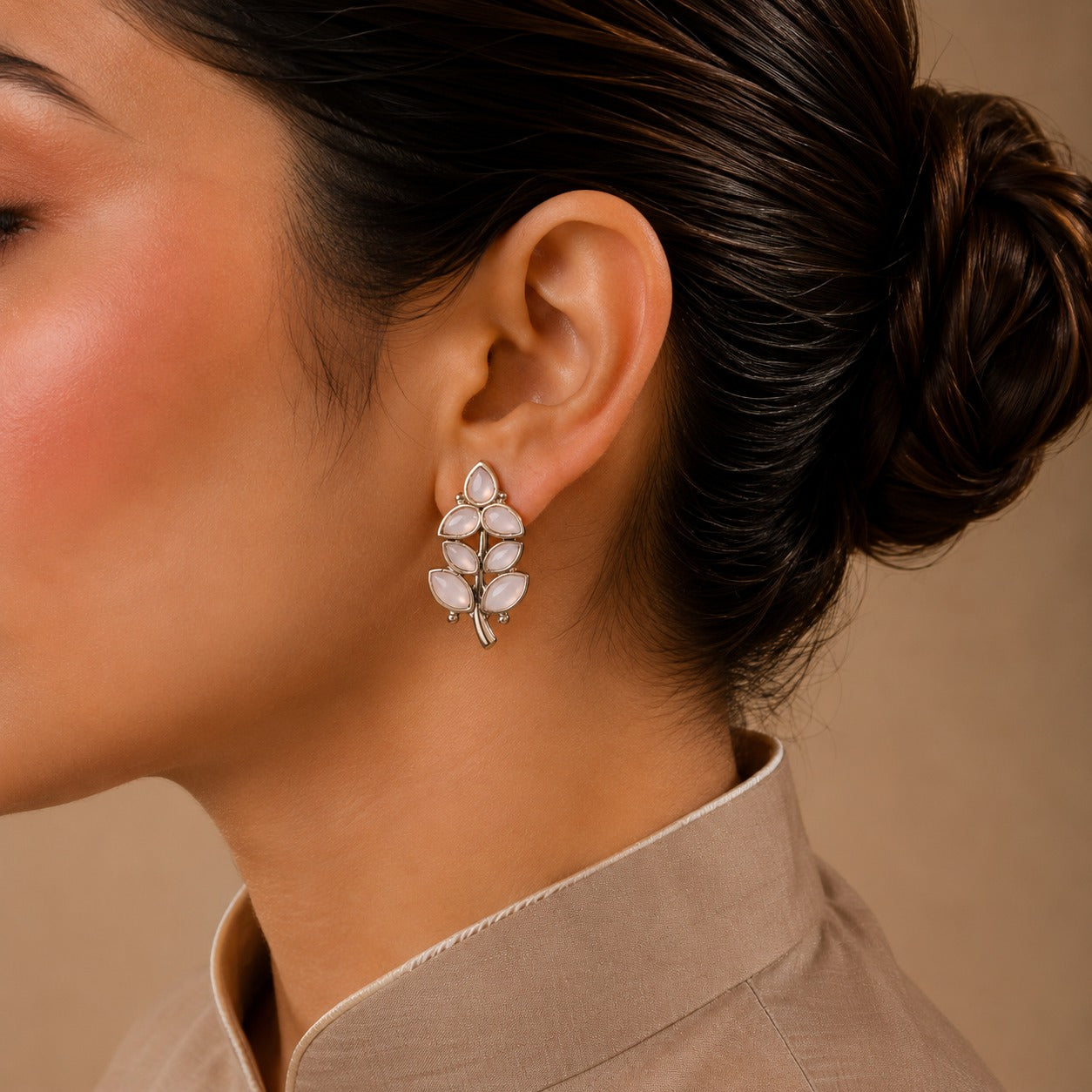 Leafstone Ethnic Stud Earrings