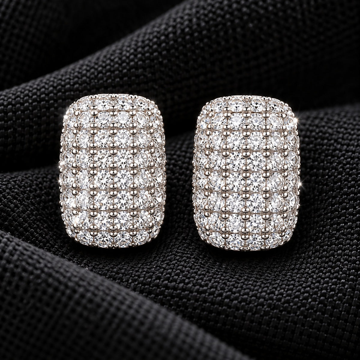 Silver Grid Studs