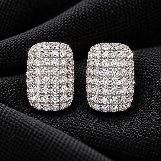 Silver Grid Studs