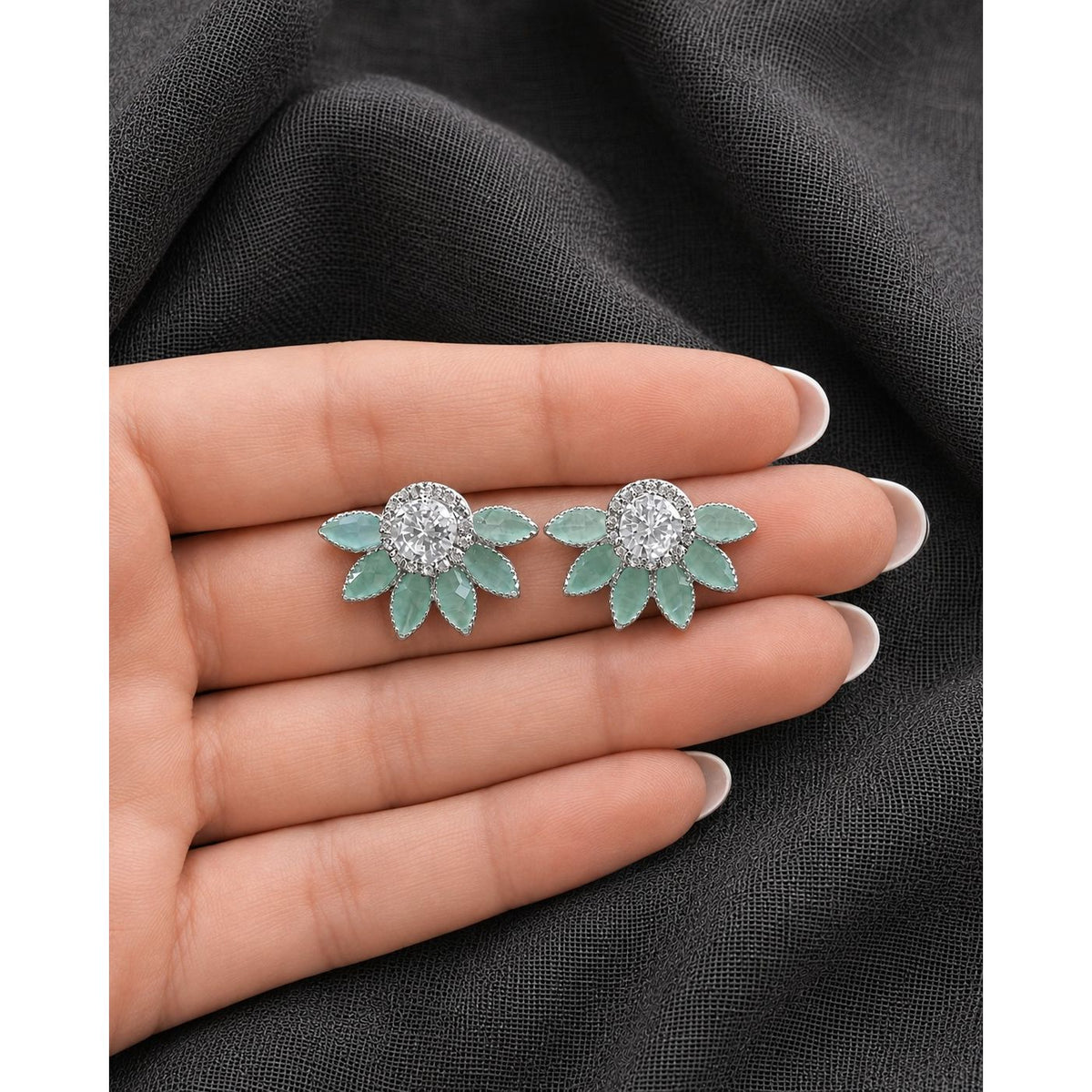Mint Petal Luxe Studs