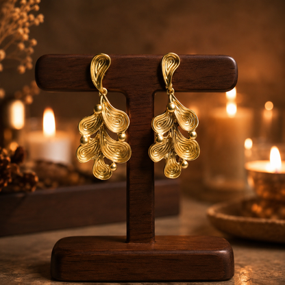 Abstract Swirl Drop Earrings – Signature Statement Collection (4 Colour Variants)