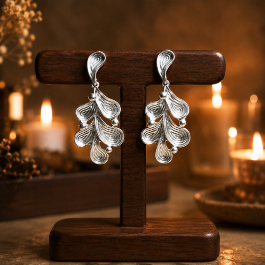 Abstract Swirl Drop Earrings – Signature Statement Collection (4 Colour Variants)